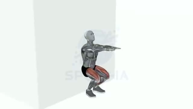 Sentadilla isométrica en pared: posición del ejercicio