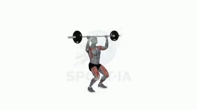 Thruster con barra: posición del ejercicio